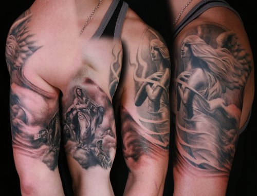 Fallen Angel Tattoos Designs For Arm